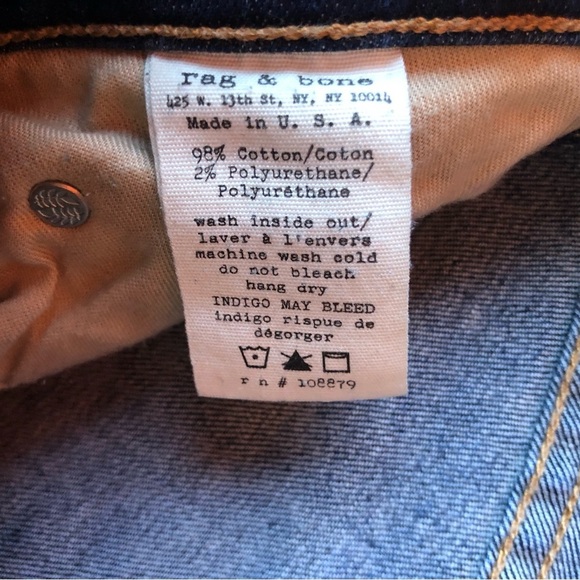 Rag & Bone Jeans Womens 28 Kensington Skinny Dark Wash Denim 28x29 - Picture 7 of 11